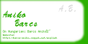 aniko barcs business card